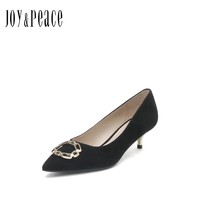 Joy&Peace; 真美诗21春季新款甜美扣饰尖头高跟鞋单鞋女中细跟鞋子ZKY60AQ1G