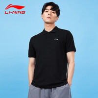 LI-NING 李宁 男款POLO衫 APLN433 黑色