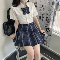 少也眼 JK制服 齐马蓝 深蓝色格裙 45cm