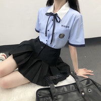 少也眼 JK制服 韩式校园衬衫 蓝色