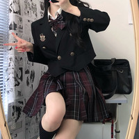 少也眼 JK制服 十四行诗 红色格裙  42cm