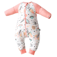 贝谷贝谷 婴儿纱布分腿睡袋 前4后2款 梦幻宇宙粉 L