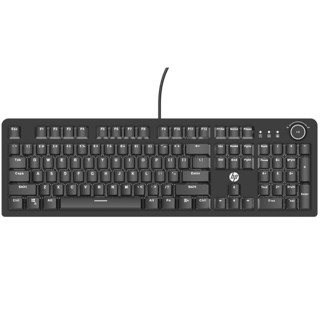 HP 惠普 K10G 104键 有线机械键盘 黑色 国产青轴 单光