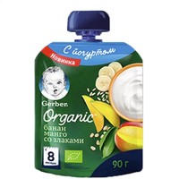 Gerber 嘉宝 儿童酸奶果泥 芒果香蕉燕麦味 添加益生菌 90g/袋