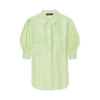MO&Co. 摩安珂 女士五分袖衬衫 MBB2SHT015 冷光绿色 XS