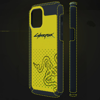 RAZER 雷蛇 冰铠赛博朋克2077限定款 iPhone 12 Pro Max 硅胶手机壳 黄黑色