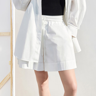 MO&Co. 摩安珂 女士纯棉短裤 MBB1SOTT08 本白色 XL
