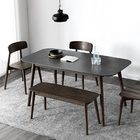 意式岩板餐桌现代小户型家用6人长方形桌子北欧轻奢餐桌椅组合