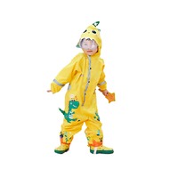 kocotree kk树 KQ21021 儿童卡通连体雨衣 升级版 黄色恐龙 S