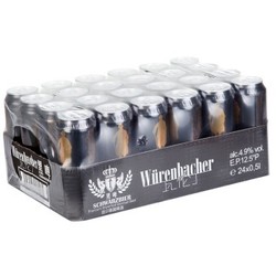 Würenbacher 瓦伦丁 德国原装黑啤酒500ml*24听焦香爽口德国啤酒瓶装