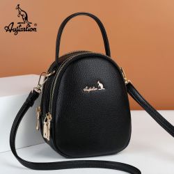 augtarlion澳洲袋鼠真皮质感三层女包时尚百搭大容量单肩斜挎包潮