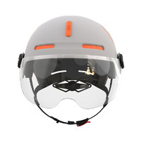 smart4u 头盔 电动车电瓶摩托车头盔 警示安全反光条 成人男女半盔MH12灰