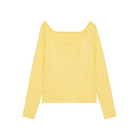 A21 女士V领针织衫 F413243029 浅黄 M