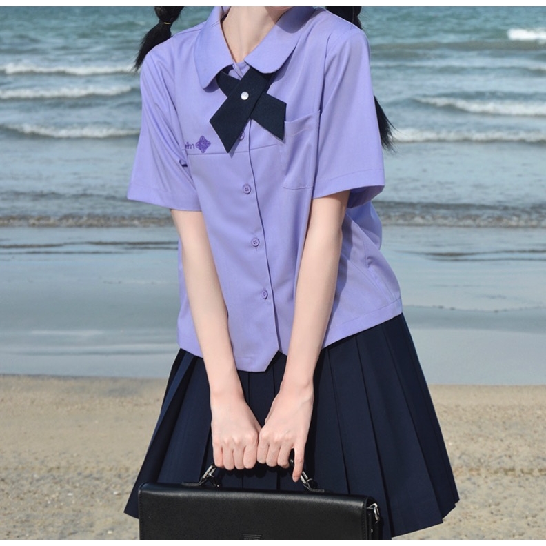 Anzmo 贩卖元气 JK制服 泰式衬衫上衣 灰色女款