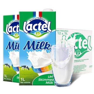 lactel 兰特 脱脂牛奶 1L*12盒