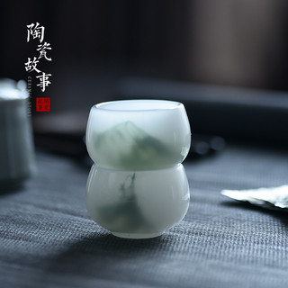 陶瓷故事功夫茶杯品茗杯单杯白瓷琉璃玉瓷杯小茶盏纯手工主人杯