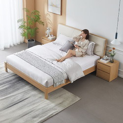 SUNHOO 双虎-全屋家具 B3 双人床主卧婚床现代简约高箱床软包1.8米