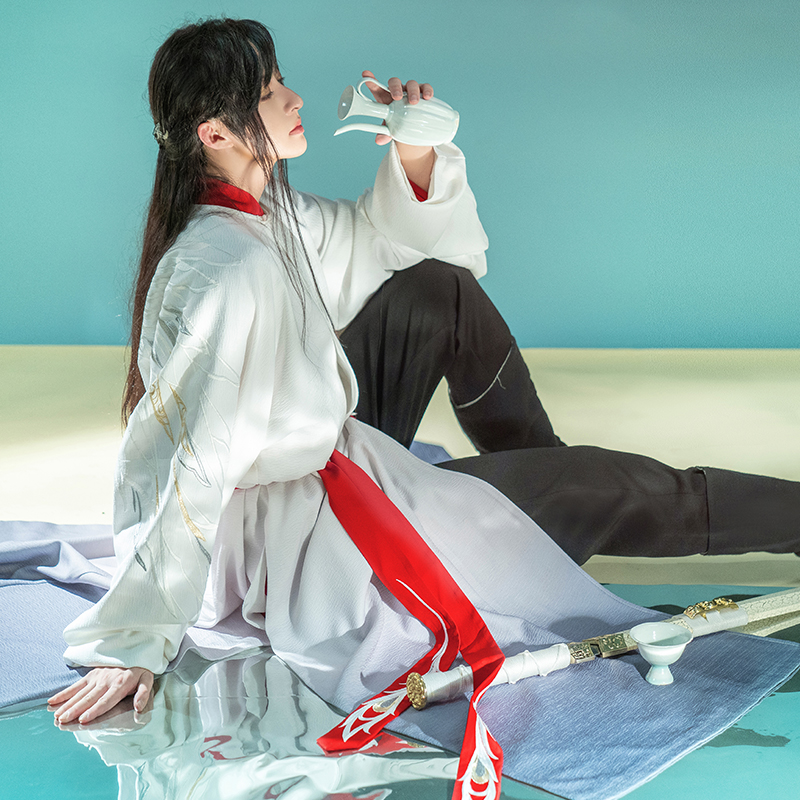 十三余 李白凤求凰-王者荣耀联名汉服 圆领袍+腰带 男款