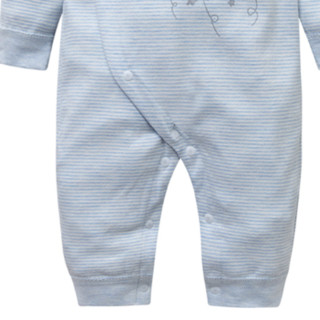 迪贝莉 cm008 婴幼儿连体衣 偏襟封裆款 细纹蓝 59cm