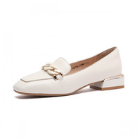 SATCHI 沙驰 女士中跟乐福鞋 11A25036 米白 34