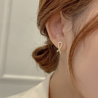 HYACINTH 925纯银针高级感满钻交叉耳钉女2021年新款潮小巧轻奢高级感耳饰