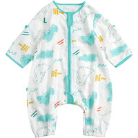 Cotton Town 棉花堂 Y21120007 婴儿三层纱布分腿睡袋 初夏款 小恐龙 100cm