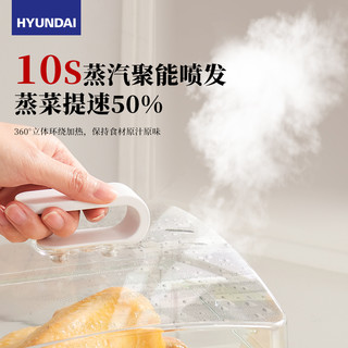 HYUNDAI韩国现代电蒸锅家用小型蒸笼多功能蒸汽锅三层大容量蒸箱