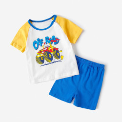 宜爽儿 男童女童夏装婴儿家居服童装套装夏季短袖t恤短裤卡通宝宝衣服