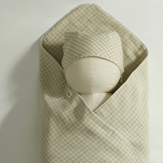 SIEMENS 西门子 YS-012 婴儿四层纱布抱被 绿白格 72*72cm
