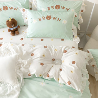 Dohia 多喜爱 布朗熊万物可爱系列 薄荷味夏天 全棉三件套 薄荷绿 1.2m床