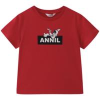 Annil 安奈儿 EB121222 男童短袖T恤 原力红 170cm