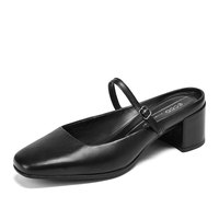 ecco 爱步 型塑系列 女士中跟穆勒鞋 290523 黑色 37