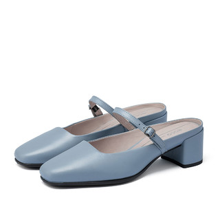 ecco 爱步 型塑系列 女士中跟穆勒鞋 290523 灰蓝色 39