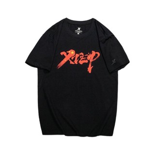 XTEP 特步 男子运动T恤 879229010081 黑色 XL