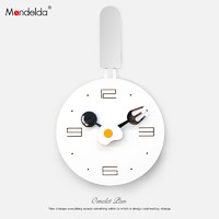 Mandelda 现代可爱卡通简约时尚时钟创意钟表儿童挂钟客厅个性挂表