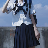 樱花家族 JK制服 夏岐高 夏服 +绀色裙 套装