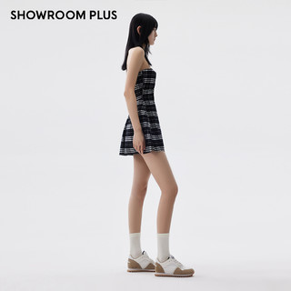 SHOWROOMPLUS 2022夏季新款高级感抹胸裙子女复古格子短款连衣裙