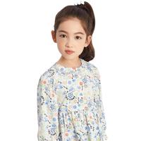 Annil 安奈儿 EG213027 女童连衣裙 白绿花 140cm