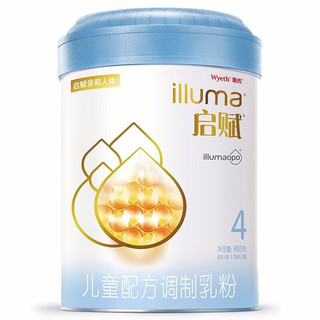 illuma 启赋 惠氏(Wyeth)启赋亲和人体儿童配方奶粉蓝钻4段900g*6罐