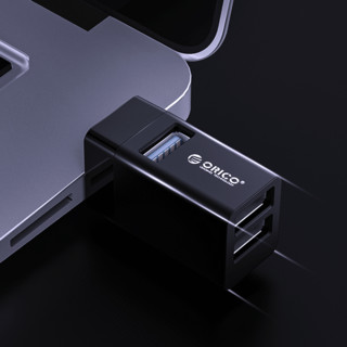 ORICO 奥睿科 USB3.0集线器 一分三 铝合金 黑色