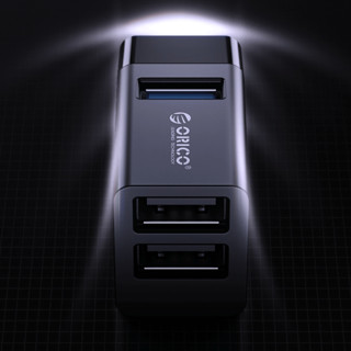 ORICO 奥睿科 USB3.0集线器 一分三 铝合金 黑色