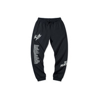 LI-NING 李宁 星战系列 男子运动长裤 AKLQ615-4 新标准黑/标准白 S