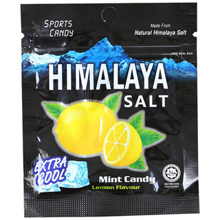 Himalaya 马来西亚进口大马碧富咸柠檬薄荷糖 海盐润喉硬糖himalaya salt水果盐味糖果 薄荷柠檬味6袋（黑袋）