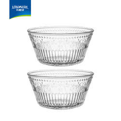 LOVWISH 乐唯诗 欧式复古浮雕玻璃碗早餐碗 420ml*2只