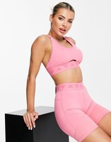 adidas 阿迪达斯 Training bra top with strap detail in rose pink