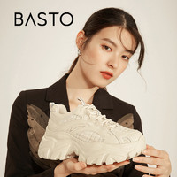 BASTO 百思图 2021秋季新款商场同款简约运动风老爹鞋女休闲鞋BD328CM1