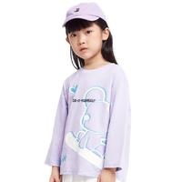 Annil 安奈儿 EG211006 女童长袖T恤 Qee联名IP款 石楠紫 120cm