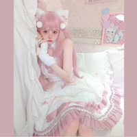 with puji 噗叽 Lolita洛丽塔 心动计划 猫妖的诱惑动漫联名 甜美猫爪jsk连衣裙
