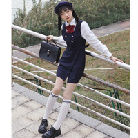 御茶家 JK制服 韩式护奶裙 学院风连衣裙 绀色
