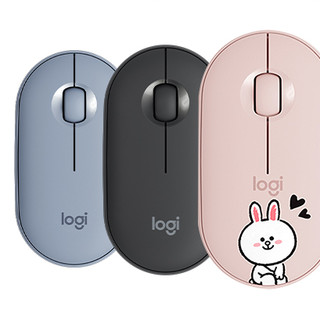 logitech 罗技 Pebble 2.4G蓝牙 优联 双模无线鼠标 1000DPI 雾霾蓝